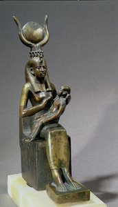 Statuett av gudinnen Isis og barnet Horus